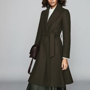 NWT REISS | Hessie Wool-Blend Belted Coat